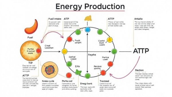 Infographic on cell energy production related to natural healing for dogs.