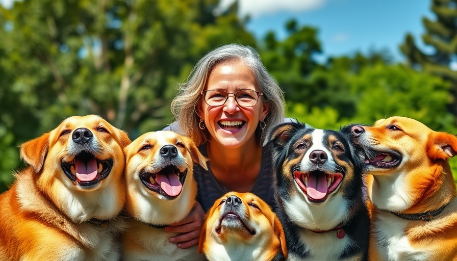 Woman and dogs enjoying dog enrichment activities outdoors.