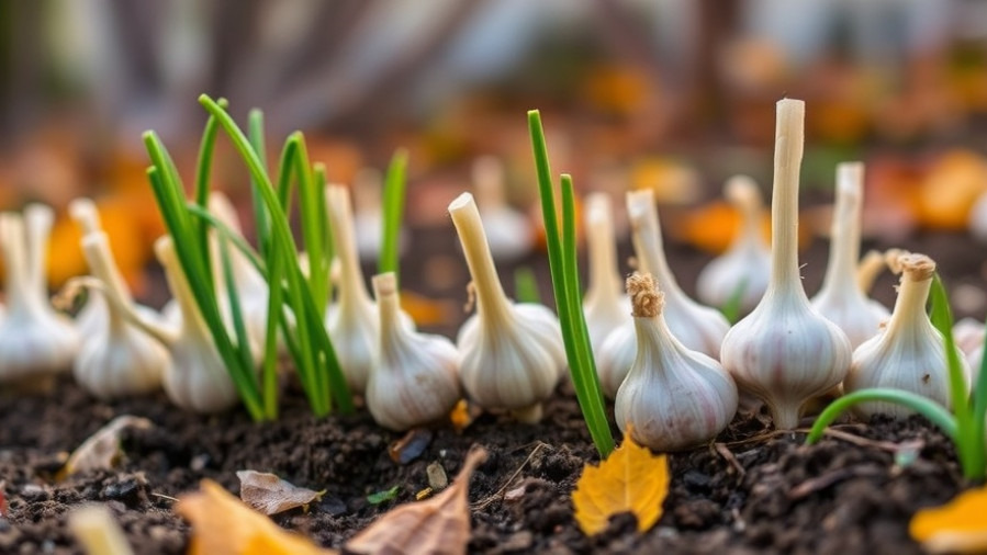 Embrace outdoor living design ideas by planting garlic for a bountiful summer harvest.