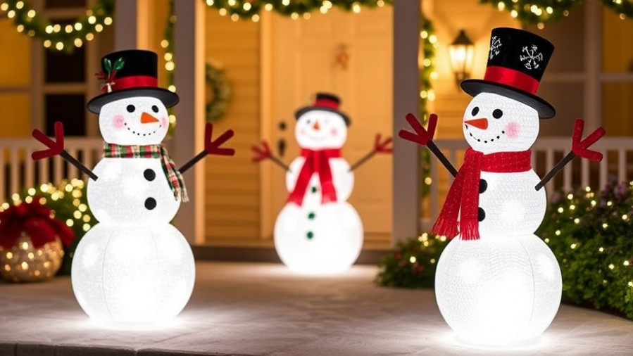 Illuminate your porches with enchanting light-up snowman decorations for a magical Bradenton holiday design.