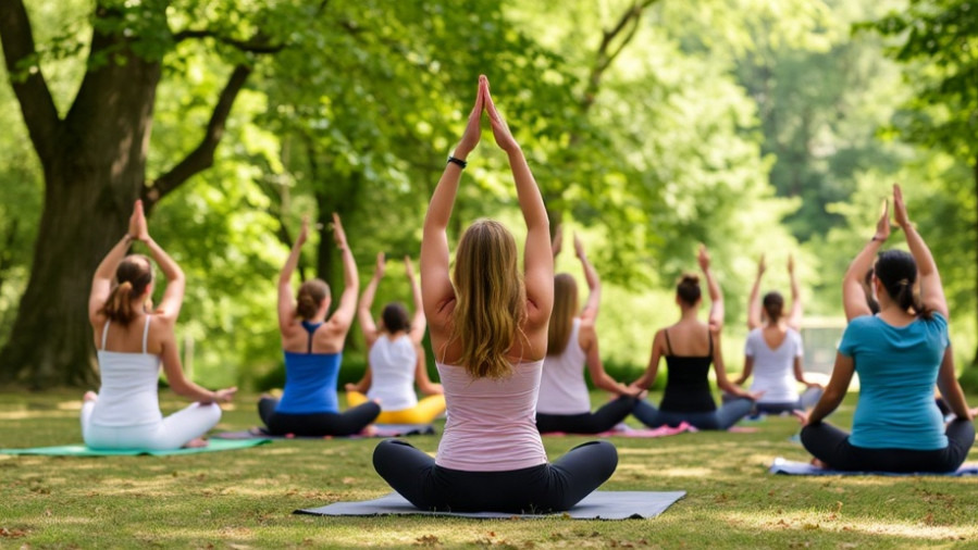 Reconnect with nature at Tampa outdoor adventures yoga in the park.