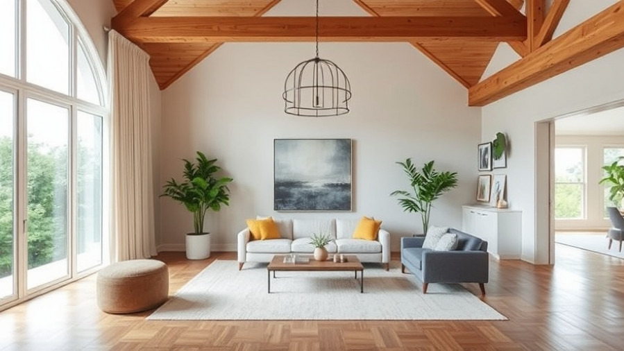 Modern home interior design showcasing harmonious furniture proportions in a spacious living room.