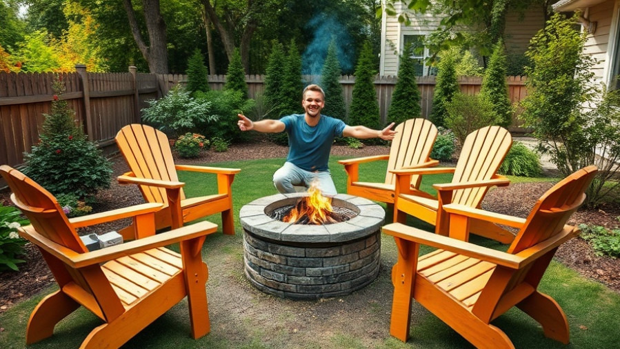 Budget friendly DIY projects in a vibrant backyard with a cozy fire pit.