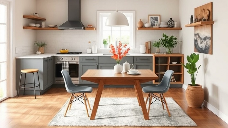 Compact extendable dining table, perfect small kitchen table solution.