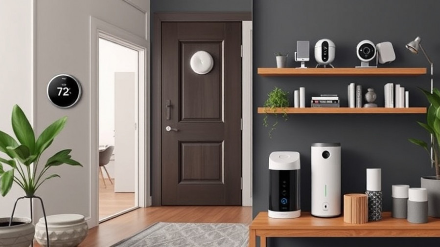 Smart home devices including energy-efficient thermostats and smart locks.