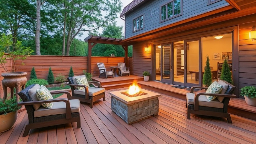 Modern eco-friendly outdoor fire pit installation for luxury Hampton Roads outdoor kitchens.