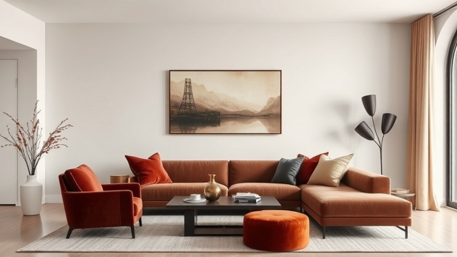 Modern interior design showcasing refined luxe style with neutral tones and rich textures.