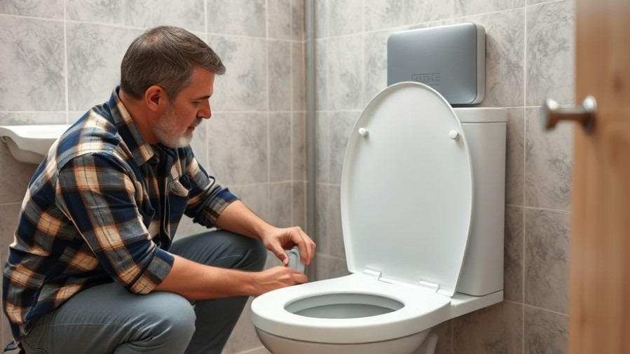 Middle-aged man installing an eco-friendly toilet for a Bradenton DIY project.