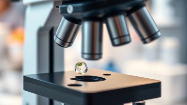 Microscope slide detail in laboratory.