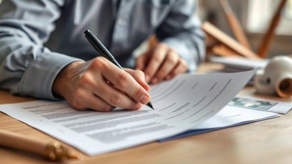 Hands reviewing renovation contract, highlighting importance of agreements.