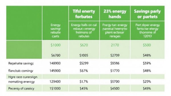 Table showing energy-efficient products Manitoba rebates and savings data.