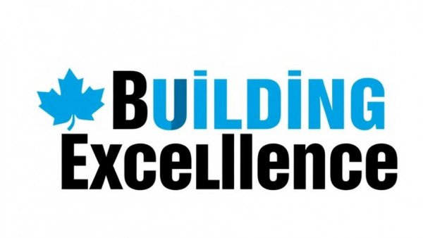 Building Excellence logo with Canadian maple detail.