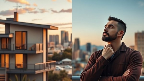 Phoenix housing market shift depicted in a split screen with home and man.