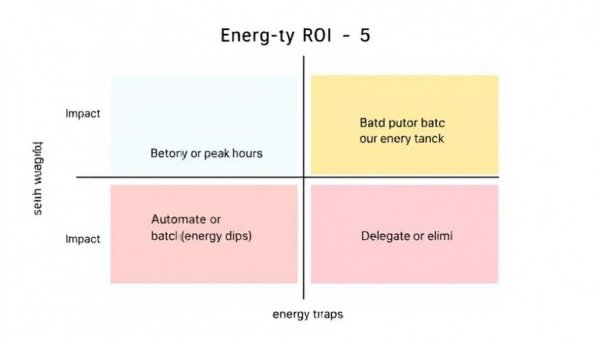Energy ROI matrix to manage energy not time, illustrating impact vs energy required.