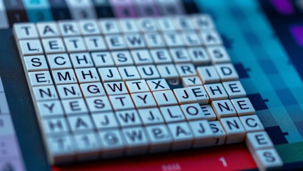 Digital mini crossword puzzle with tips and vibrant background.