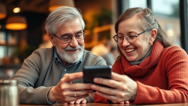 Show Me Shift Leadership with elderly man teaching young girl smartphone use.
