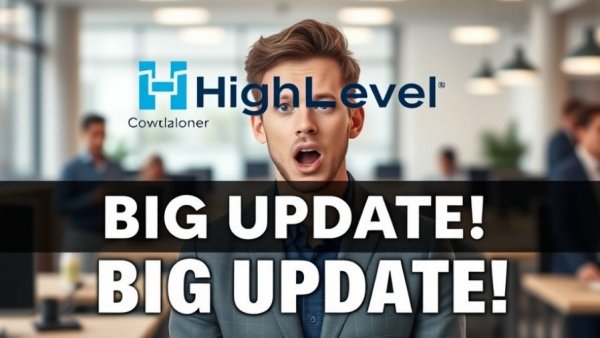 HighLevel AI updates with young man and 'BIG UPDATE!' text.
