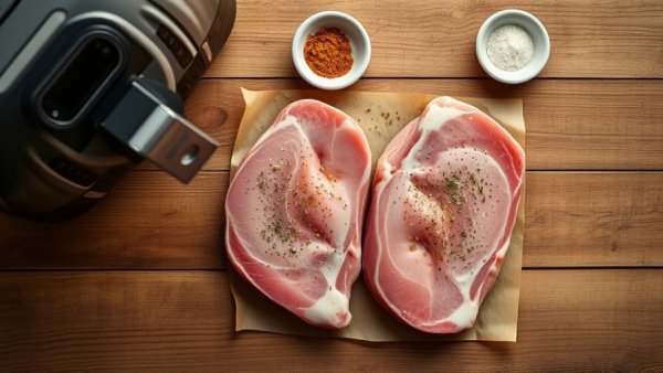 Adapt Recipe for Air Fryer: Seasoned pork in air fryer basket