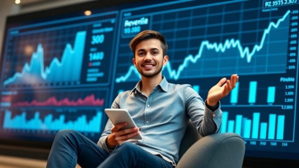 AI Automation Agency expert discussing increasing revenue with graph.