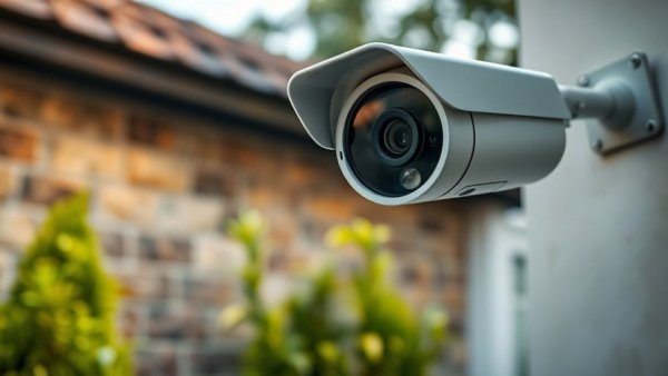 Outdoor Google Nest camera mounted, showcasing video storage feature.