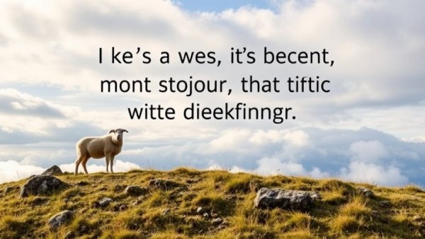 Sheep on hillside with motivational text about daily actions.