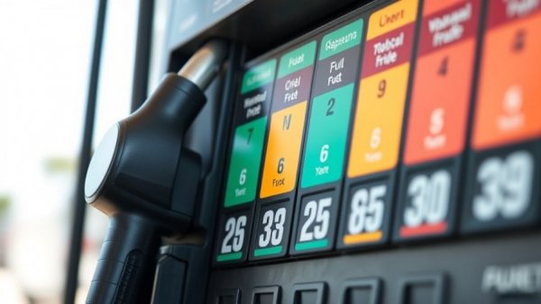 Modern gas pump displaying fuel grades at station, gas prices surge.