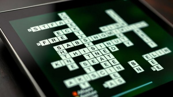 Close-up of NYT Mini Crossword Answers on digital screen.