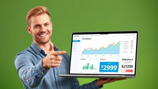 AI Client System offer with smiling man and laptop display