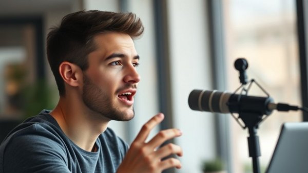 Realtor marketing strategies discussion by a young male speaker at a desk.