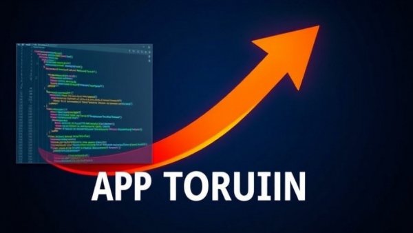 Informative app development strategy tutorial with coding visuals.