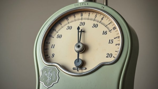 Vintage mechanical scale highlighting weight measurement details.