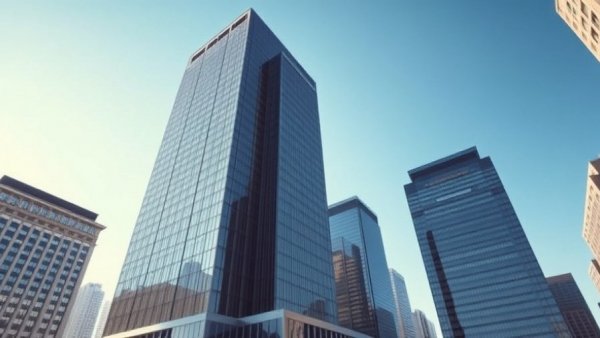 Corporate building symbolizing business growth and success.