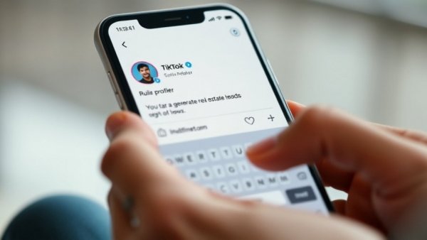 TikTok screen with realtor messaging for real estate leads, Using TikTok for Realtor Leads.