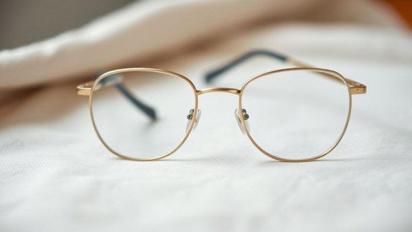 Close-up of wire-rimmed glasses with lenses on a cloth.