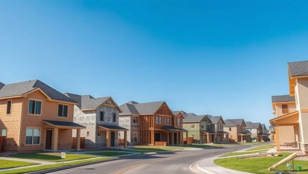 Newly constructed suburban houses as a metaphor for value stock investment.