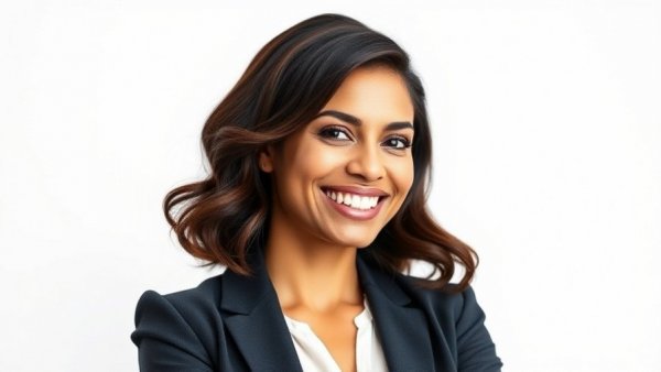 Confident businesswoman portrait with a focus on AI in Business.