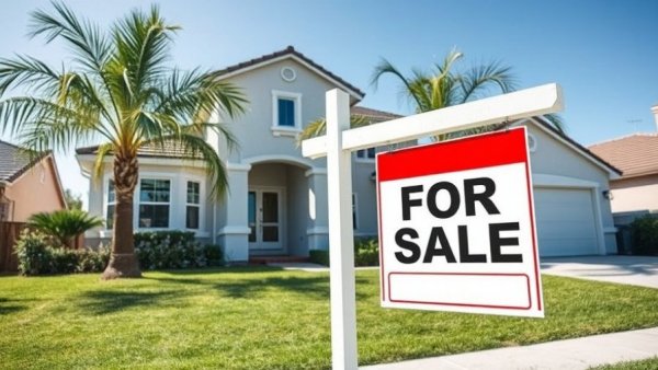Low mortgage rates sign in front of suburban house