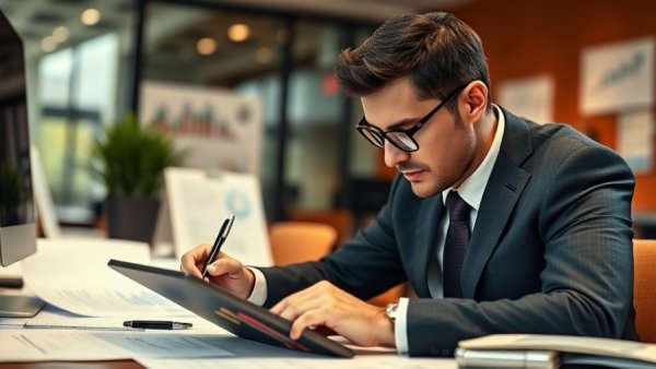 Business professional reviewing Mister Car Wash Q4 earnings report