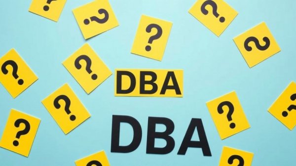 EIN for DBA concept with 'DBA' text and question mark cards