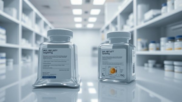 Advanced pharmaceutical packaging with compliance technologies in lab.