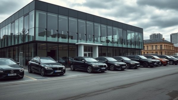 Contemporary car dealership showcasing multiple vehicles, related to AoChuang IPO Valuation.