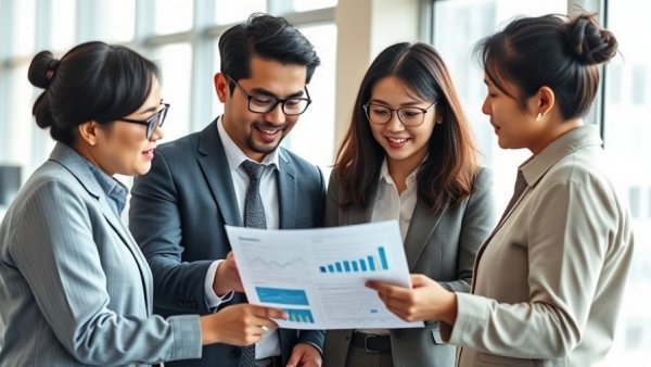 Asian business team discussing financial charts in bright office, Business Loans for Bad Credit Guaranteed Approval.