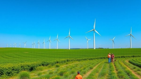 Wind turbines in Saskatchewan field, natural hydrogen exploration.