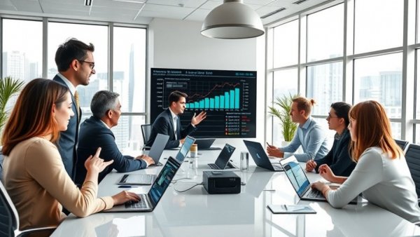 Team conducting cash conversion cycle analysis in a modern office.