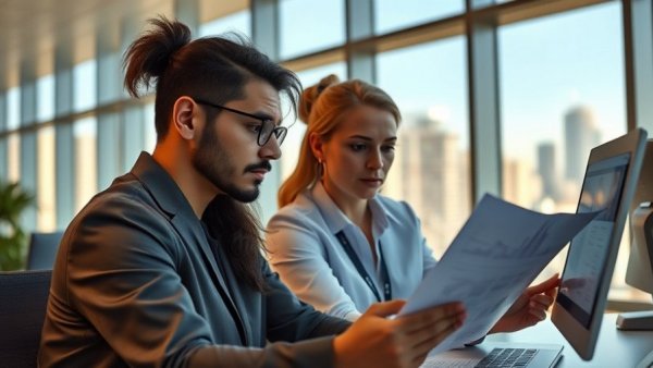 Professionals discussing Quality of Earnings Integrity in office.