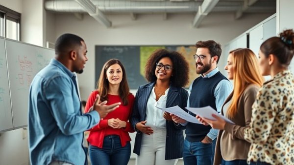 Team discussing innovative customer service strategies in modern office.