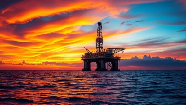 Offshore oil rig at sunset, focusing on Chevron Dividend Growth Analysis.