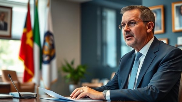 Trump China Summit Delay Effects: Man speaking at office desk.