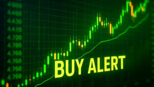 Clearwater Analytics Investment Impact buy alert on financial chart.