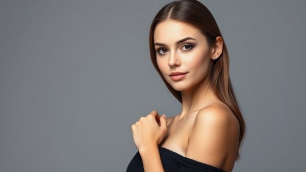 Elegant woman posing confidently, highlighting influencers.